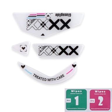 Rounded Curved Edges Ultra Strong Glass Mouse Feet Pads Skates Compatible for Logi G502 RGB/Hero Wired Mouse ﻿ (White)