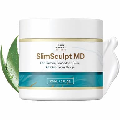 SUN COAST SCIENCES SlimSculpt Firming Body Cream - Targets the Look of Crepey Skin, Cellulite & Sagging on Arms, Thighs & Belly - With Caffeine, Vitamin E & Aloe Vera - For Mature Skin - 5 fl oz