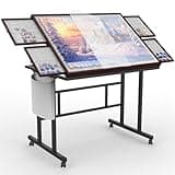 Jigsaw Puzzle Table 1500pcs,Puzzle Table with Legs and Storage Pocket,5 Adjustable Up Level Puzzle Tables for Adults with Drawers,Puzzle Table with Drawers and Wheels,Board Game Table,Coffee Color