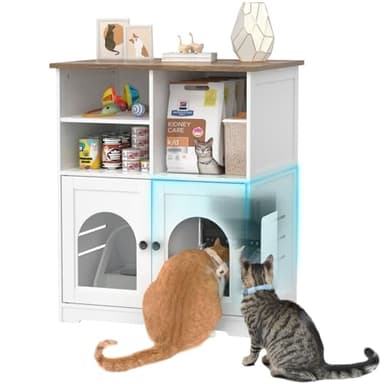 GDLF Cat Feeding Station, Cat Cabinet for Microchip Feeder with Dog-Proof Design, Specially Fits Surefeed & Automatic Pet Feeder for Multi-Pets Home