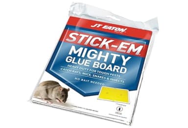 Stick-Em Mighty Glue Board for Rats and Mice – Heavy-Duty Rodent Control Adhesive Trap, Non-Toxic, Easy Cleanup, Indoor Use