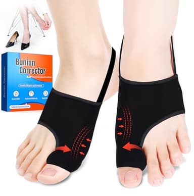 QCCL 2PCS Bunion Corrector for Women & Men - Toe Alignment Corrector with Splint & Pads for Hallux Valgus Pain Relief, Comfortable Toe Separator for Day/Night Support, Anti Slip Big Toe Straightener