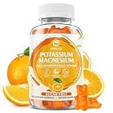 Potassium Gummies, High Absorption Potassium Citrate Gummies for Leg Cramps & Immune Health, Sugar-Free, Vegan Orange Flavors-60 Count