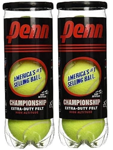 Penn Championship High Altitude Head Tennis Balls – 2 Pack 6 Balls Yellow - USTA & ITF Approved - Official Ball of The United States Tennis Association Leagues - Natural Rubber for consistent Play