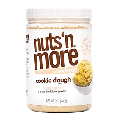 Nuts ‘N More Cookie Dough Peanut Powder - Peanut Protein, Low Carb, Low Sugar, Gluten Free, Non-GMO, All-Natural Keto Snack (9oz Jar)