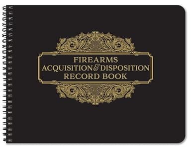 BookFactory Firearms Acquisition and Disposition A&D Gun Log Book ATF Gun LogBook Record Book - 100 Pages, Black, Wire-O, 11'' x 8.5'' (Made in USA)