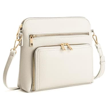 Goinsound Crossbody Purse with Built in Wallet White Purses for Women Rfid Crossbody Bag