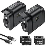Rechargeable Controller Battery Pack for Xbox,2x4800mWh(2000mAh) Batteries Pack with USB-C Charging Cable for Xbox Series S|X/Xbox One S/One X/One Elite Remote Play and Charge Kit with 4 Cover(2 Pack)