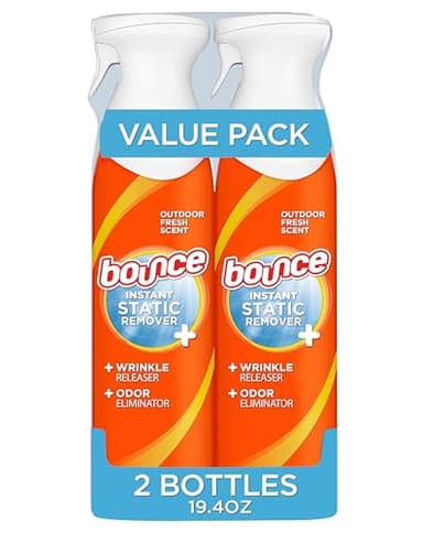 Bounce Rapid Touch-Up 3 in 1 Wrinkle Releaser Clothing Spray, Fabric Refresher, Odor Eliminator & Anti Static, 9.7 ounces (Pack of 2)