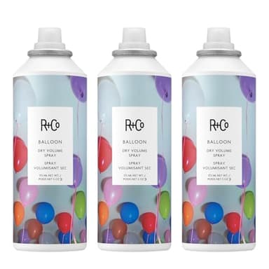 R+Co BALLOON Dry Volume Spray – 3 Pack, Lightweight Hair Volumizer, Adds Lift & Texture, All Hair Types