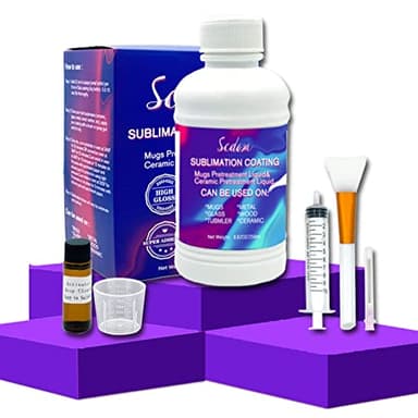 250ML Universal Sublimation Coating, Scdom Pretreatment Liquid Coating Fluid for Phones Case, Mug, Glass, Ceramic, Wood, Crystal, Metal, Acrylic, PVC, Stone, Leather, All Hard Surfaces Sublimation