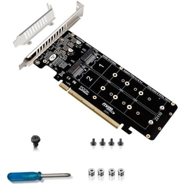 PH44PRO Dual-Sided 4* M.2 M-Key NVME to PCIe X16 Splitter Card 4 * 32Gbps 2U Server RAID Array Expansion Adapter Support 2242 2260 2280 22110 SSD