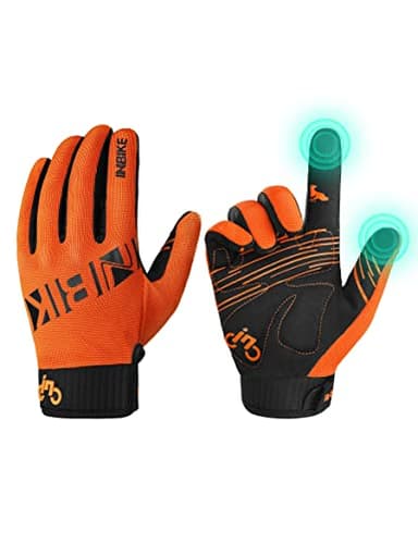 INBIKE Cycling Gloves for Men/Women Bike Gloves with Touchscreen-Padded Anti-Slip Mountain Biking MTB Bicycle Gloves for Cycling/Workout/Gym/Outdoor Orange M
