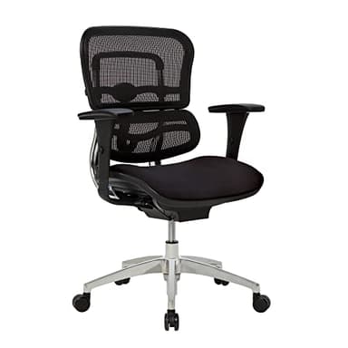 WorkPro® 12000 Series Ergonomic Mesh/Fabric Mid-Back Office Chair, Black/Black, BIFMA Compliant