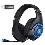 KAPEYDESI Wireless Gaming Headset for PS5, 2.4GHz Gaming Headphones Wireless with Noise Canceling Microphone for PS5, PS4, Fortnite & Call of Duty/FPS Gamers, 40-Hr Battery Gamer Headset for PC, Black