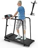 CIIHI Walking Treadmill for Senior - Foldable Senior Treadmill with 300 lbs Capacity and Long Handrails - Home Recovery Fitness Exercise Machine for Elder with Heart Rate Monitor