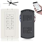 Smart WiFi Ceiling Fan Remote Control Kit, Universal 3 Speed Ceiling Fan Control with Dimmer, Compatible with Alexa, Google Assistant and Smart Life App, Remote Control Timing