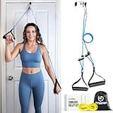 FitBeast Shoulder Pulley for Physical Therapy - Over The Door Pulley for Shoulder Rehab, Shoulder Pulley for Rotator Cuff Recovery and Frozen Shoulder - Durable Nylon Rope and Foam Handles (Blue)