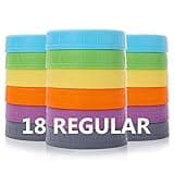 AOZITA 18 Pack Plastic REGULAR Mouth Mason Jar Lids for Ball Regular Mouth Jars - Colored Plastic Storage Caps for Mason/Canning Jars, Leak Proof, Dishwasher Safe & Food Grade