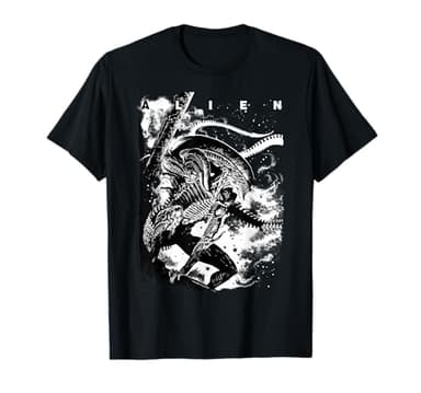 Aliens Iconic Epic Xenomorph in The Dark Big Chest Poster T-Shirt
