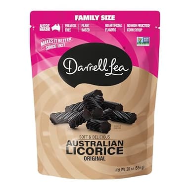 Darrell Lea Australian Licorice Big Bag, Original Black Flavor, Soft & Chewy Delicious Candy, 20 Ounce Bag (Pack of 1)