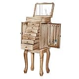 Emfogo Standing Jewelry Armoire, 7 Drawers & 2 Side Doors Jewelry Amoire Cabinet Standing with Top Flip Makeup Mirror, Jewelry Chest Jewelry Boxes