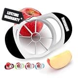 SCHVUBENR 3.5 Inch Apple Slicer - Professional Stainless Steel Apple Corer/Cutter - Super Sharp - Apple Corer Tool with 8 Sharp Blades(Black)