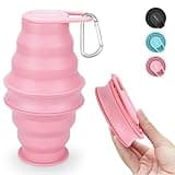 Nefeeko Collapsible Water Bottle,17oz(500ml) Reuseable BPA Free Silicone Foldable Water Bottles for Travel Gym Camping Hiking, Portable Leak Proof Sports Water Bottle with Carabiner