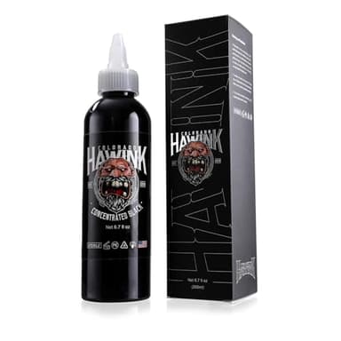 Hawink Tattoo Ink 6.7oz (200ml) Vegan-Friendly USA Standard Pigment Concentrated Black TI963-6.7OZ-S