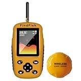 ESANHAO Fish Finder Portable Wireless Depth Finder for Boats Kayaks with Color LED Display Black/White Model Wireless Operating 100m (Sonar & Radio 2 airwave)