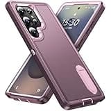 BaHaHoues for Samsung Galaxy S25 Ultra Case for Samsung S25 Ultra Phone Case with Built in Kickstand, Shockproof/DropProof Military Grade Protective Cover for Galaxy S25 Ultra (Night Purple/Baby Pink)