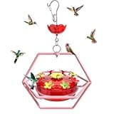 Wide-Mouth Hummingbird Feeder with Built-in Ant Moat – Easy Refill & Clean, Outdoor Decorative Feeder for Gardens & Patios