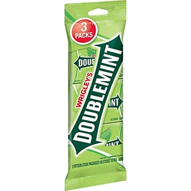 WRIGLEY'S Doublemint Chewing Gum Bulk Pack, 15 Stick Count (Pack of 3) - Gum Packs