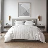 Kotton Culture 100% Egyptian Cotton 1 Piece Luxury Duvet Cover Set - 1200 Thread Count - Soft Duvet Cover with Zipper and Corner Ties - Sateen Weave California King Size - White