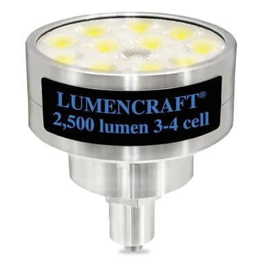 Lumencraft LED Conversion Kit Compatible/Replacement for Maglite Flashlight - 2500 Lumen Fits 3-4 D Cell - High Power Upgrade for Maglight with 12x LED Emitters