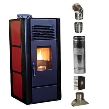 Freedom Stoves Independence PS21 Pellet Stove with Battery Backup & WiFi: Heats up to 1800 sq ft, 34,700 BTUs, 5-Year Warranty, Includes Straight Out Vent Kit