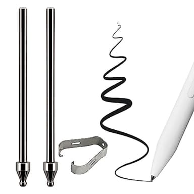 No Worn Out Titanium Alloy Fine Point Replacement Pencil Nibs Compatible with Samsung Tab S7,S8,S9 S10 S Pen Stylus, Accurate Control Pencil Tips fits for King Write EMR Pen,Gray,2 Pcs