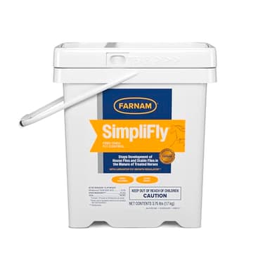 Farnam SimpliFly Feed Through Fly Control for Horses, 3.75 lbs, 60 Day Supply, EPA-Approved Pellets to Prevent Stable Flies in Manure – Safe, Palatable Daily Supplement for Fly Population Control