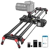 Motorized Camera Slider 31.5" /80cm, Button/APP Dual Control, Battery/Power Bank Dual Power Supply, Video Mode & Time Lapse Compatible with DSLR Camera, Camcorder, Gopro,DJI and Phone