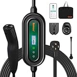 Level 2 EV Charger for Tesla, WiFi APP, 40A Portable EV Mobile Charger for Tesla, 25FT Cable with 240V NEMA 14-50 Plug & NEMA 5-15 Adapter, NACS Connector,Home Wall Charger for Tesla Model Y/3/S/X