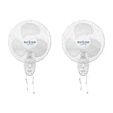 Hurricane Supreme 12” Portable Oscillating Wall Mount Fan, Space Saving, Powerful, Quiet 3 Speed Airflow, Adjustable Tilt for Home & Workshop, 2 Pack