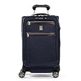 Travelpro Platinum Elite Softside Expandable Carry on Luggage, 8 Wheel Spinner Suitcase, USB Port, Suiter, Men and Women, True Navy Blue, Carry On 21-Inch