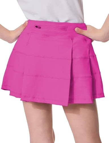 AugIris Girls Pleated Tennis Skirts High Waisted Athletic Golf Skorts with Pockets School Skirt Built in Shorts for Teen Kids