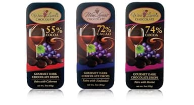 Wine Lover's Chocolate 3-Tin Gift Set, Pair with Cabernet, Merlot, Zinfandel, 10.5-Ounce Gift Set