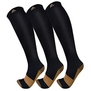 3 Pack Compression Socks For Women Men Knee High Socks 15-20mmHg soccer socks fun copper ankle thick stockings women 10-13 gifts christmas accessories