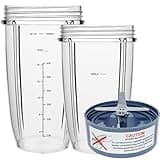 PODCAY Blender Replacement Parts for Nutribullet, 32oz & 24oz Cups with Replacement Extractor Blade, Compatible with Nutri Bullet 600W/900W Pro Blenders (3 PCS)