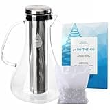 Invigorated Water pH Replenish Glass Alkaline Water Pitcher - Long Lasting Water Filter Pitcher for Pure Drinking Water - Water Jug for High pH Filtered Water - 1.8 L / 61 Oz