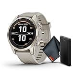 Garmin Fenix 7S Pro Solar Edition 42 MM Sapphire Soft Gold with Light Sand Band GPS Smartwatch Built-in Flashlight and Power Sapphire Solar Charging Lens and Advanced Training Features