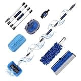 XCBYT Car Wash Brush with Long Handle | RV Flow-Through Wash Brush with Adjustable Handle | Anti-Scratch Plus Size Soft Car Wash Brush with Hose Attachment Car Wash Kit for SUV RV Truck Boat