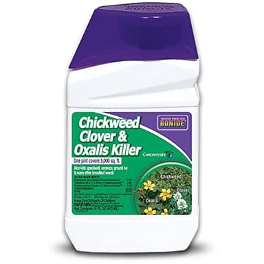 Bonide Chickweed, Clover and Oxalis Killer, 16 oz Concentrate, Controls Weeds and Roots without Harming Lawn